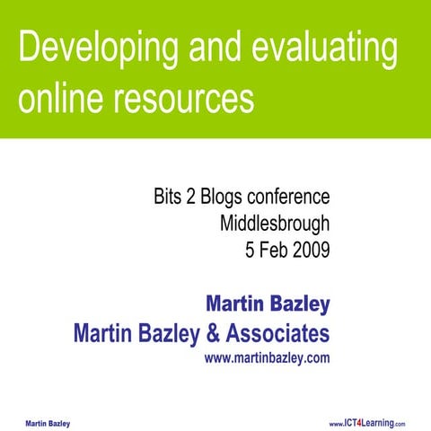 Bazley Developing And Evaluating Online Resources