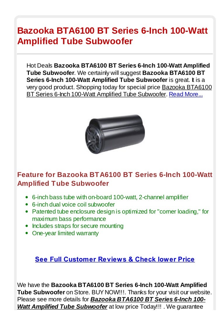 6 bazooka subwoofer