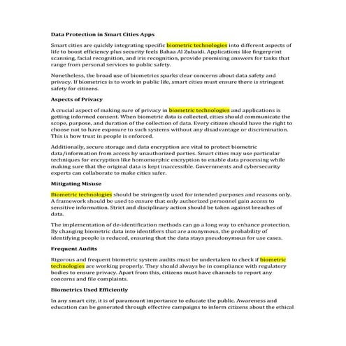 Data Protection in Smart Cities Apps