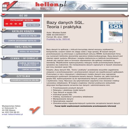 Bazy danych SQL. Teoria i praktyka