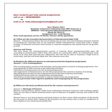 Bb0028 – entrepreneurship development