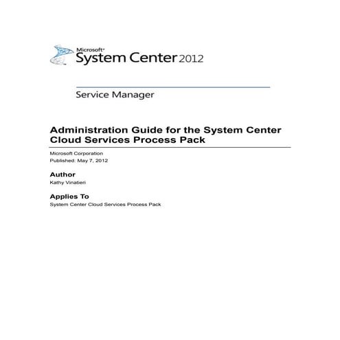 System Center Cloud Services Process Pack Administration Guide