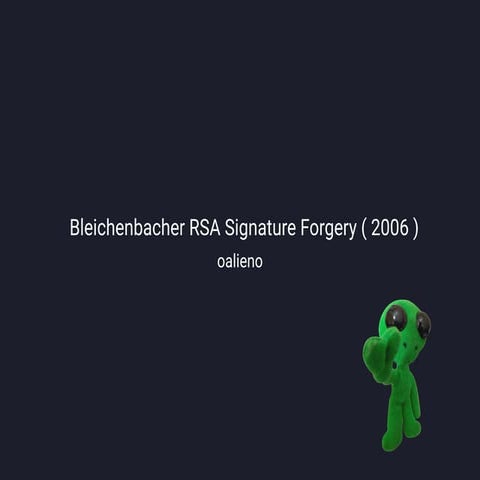 [Crypto Course] Bleichenbacher RSA Signature Forgery