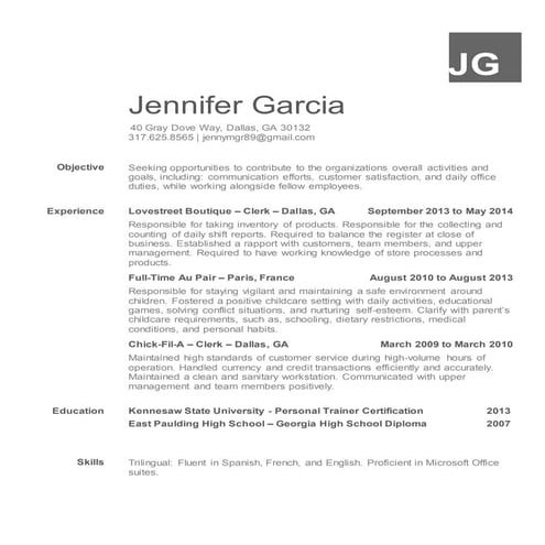 Jenny Resume 2015 | DOCX