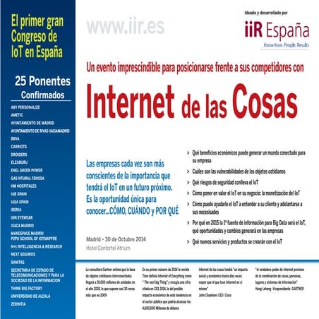 El Internet de las cosas IoT - Presentación PowerPoint | PPTX