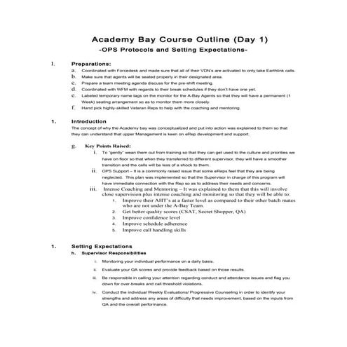Academy Bay Course Outline | DOC