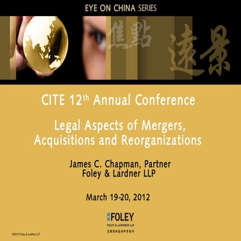 CITE Presentation-Legal Aspects of Mergers Acquisitions and Reorganizations-M...