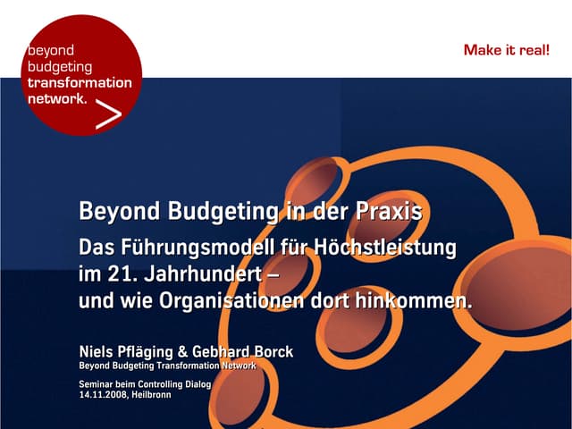 Seminar (DE): Beyond Budgeting in d...