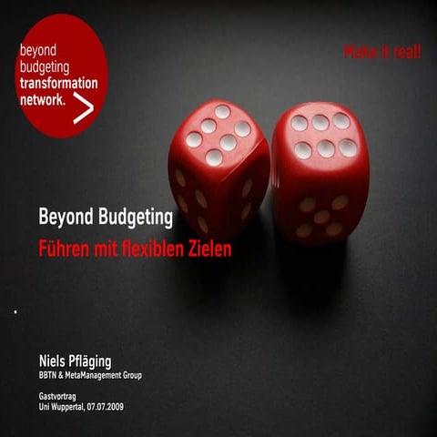 Keynote (DE): Beyond Budgeting - Führen mit Flexiblen Zielen, at University W...