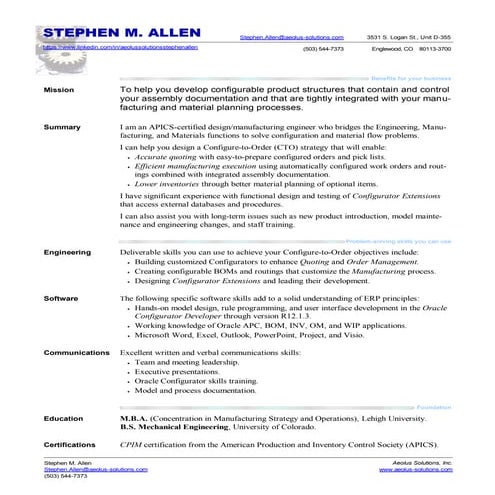 Steve_Allen's_Resume