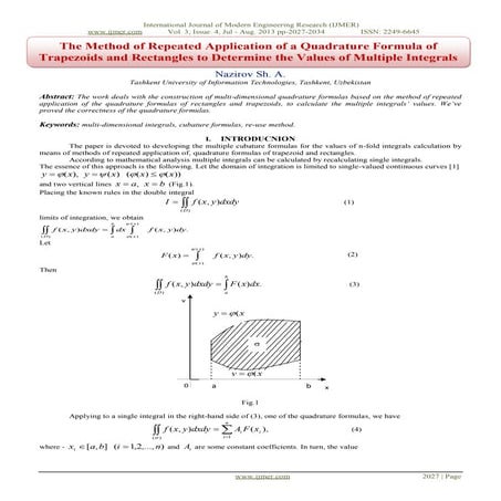 The Method of Repeated Application of a Quadrature Formula of Trapezoids and ...