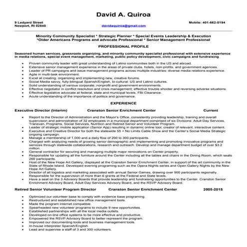 DQ 2016 Mid Level Resume 2016 | PDF