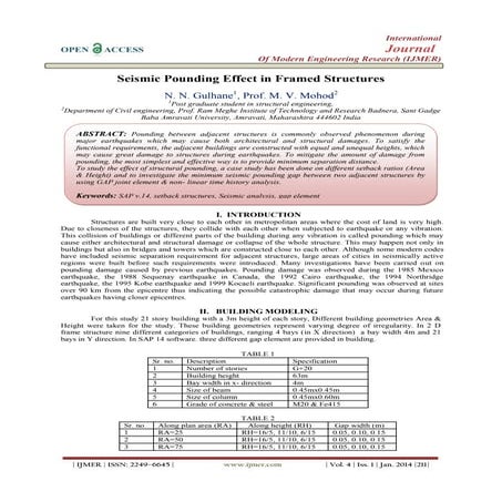 Seismic Pounding Effect in Framed Structures 