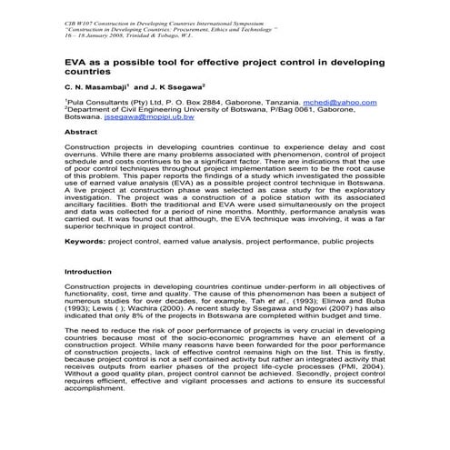 Earned Value Analysis