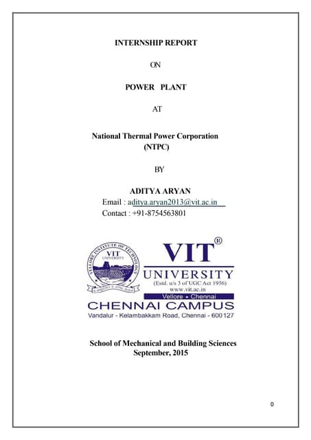 INTERNSHIP REPORT NTPC