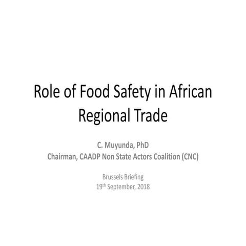 Brussels Briefing 52: Chris Muyunda "What role food safety play in Africa reg...