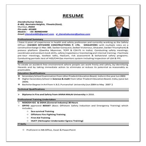 Resume HSE Officer (Jitendra dubey)