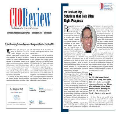 CIO Review of the Database Dept