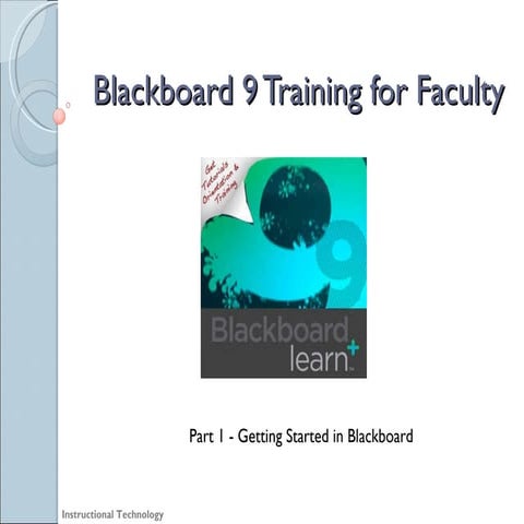 Blackboard 9 Training - Part 1
