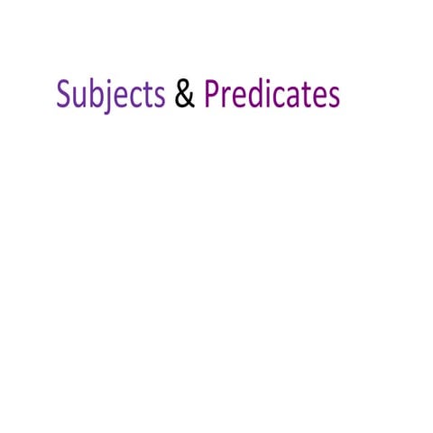 BBA 2 Unit 1- Subject and Predicate