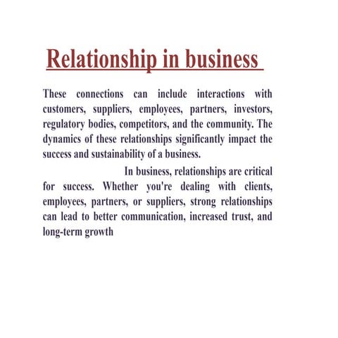 Relationship Basics Presentation You Know | PPTX
