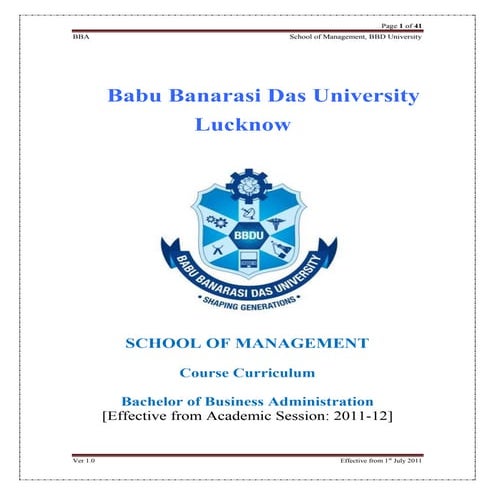 Bba syllabus