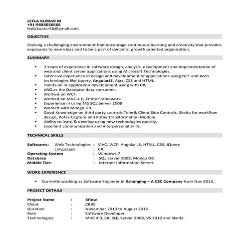 Leela Kumar Resume