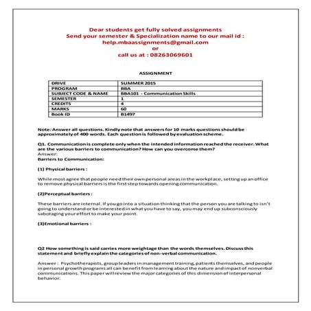 Bba101   communication skills