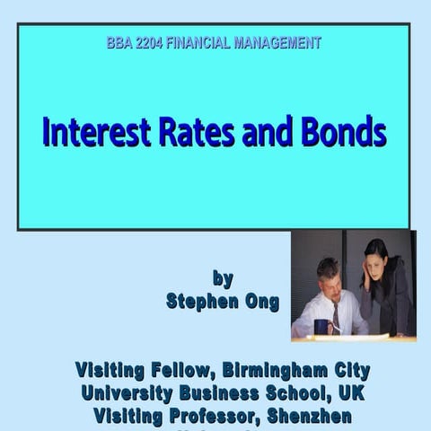 Bba 2204 fin mgt week 6 bonds