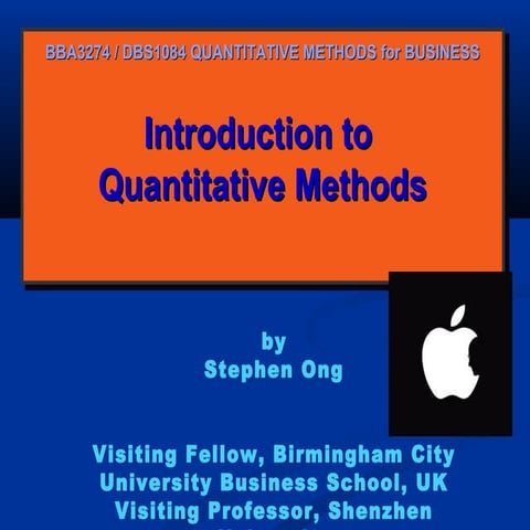 Bba 3274 qm week 1 introduction