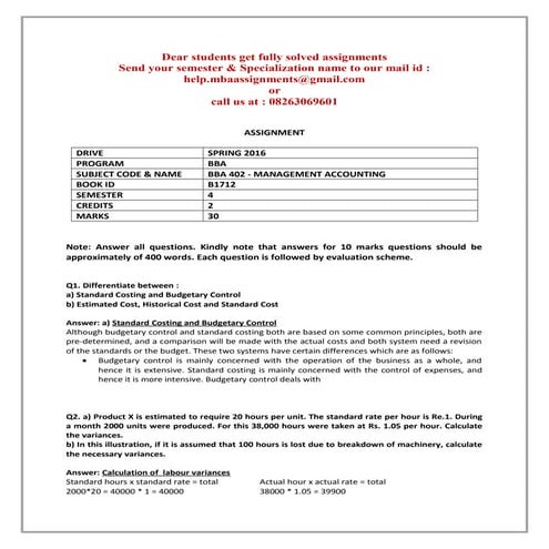 Bba402   management accounting