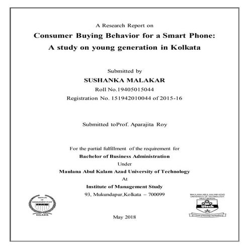 Consumer Buying Behavior for a Smart Phone: A study on young generation ...