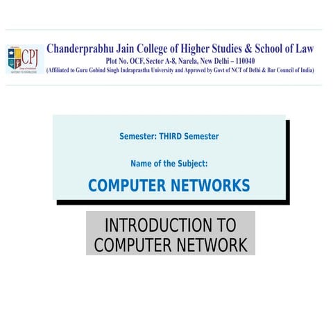 Introduction To Computer Network | PPT