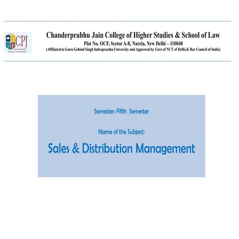 Sales & Distribution Management