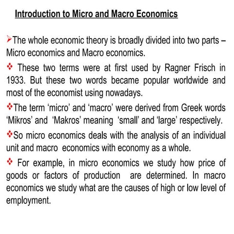 Microeconomics: Introduction and basic concepts
