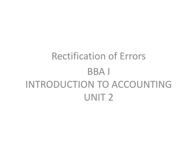 Bba i ita u 2.2 rectification of errors