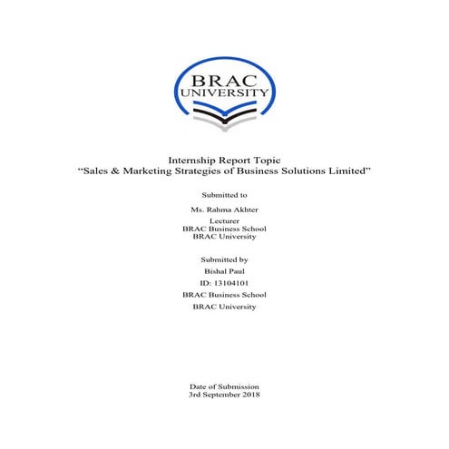 Bba marketing internship project