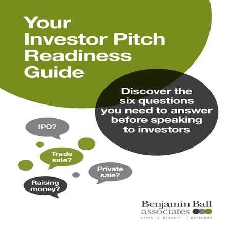 Investor Pitch Readiness Guide - Test how ready you are
