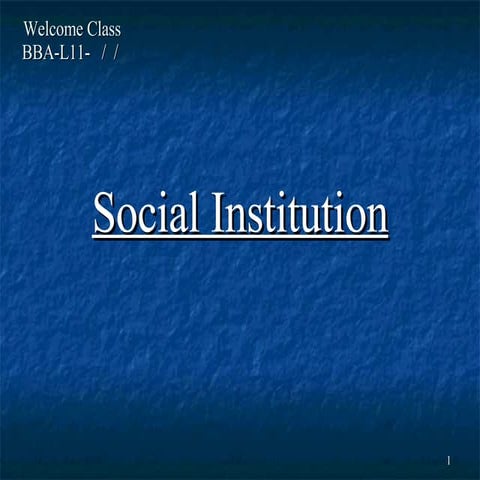 Bba L11 Dt   Social Institution