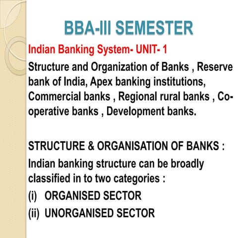 indian banking unit 1