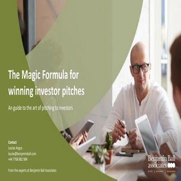 How to Pitch to Investors to Win