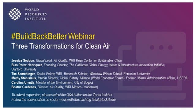 #BuildBackBetter Webinar: Three Transformations for Clean Air