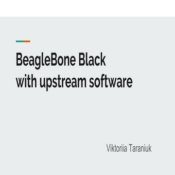 BeagleBone Black with Upstream Software