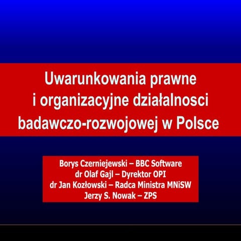 Proces powstawania centrum badawczo-rozwojowego na przykladzie INSI | PPT