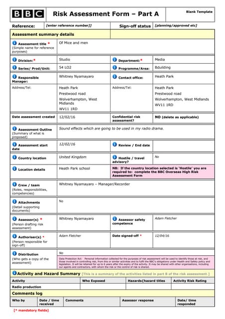 Bbc risk-assessment | DOC