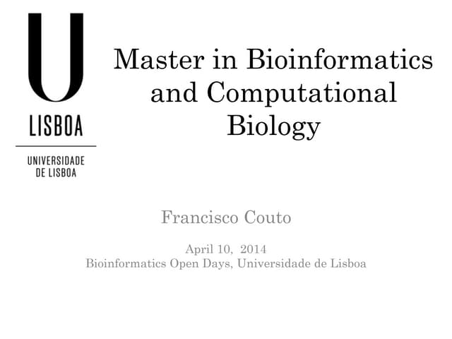 Master in Bioinformatics and Comput...