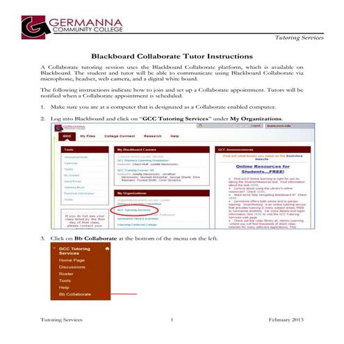Bb collaborate tutor instructions 2013