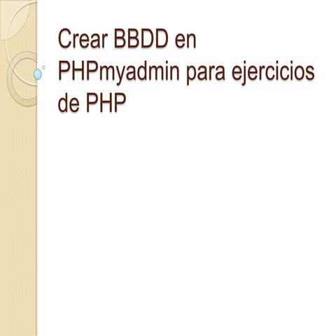 Bbdd para ejercicios php