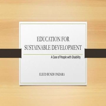 EDUCATION AND SUSTAINABLE DEVELOPMENT