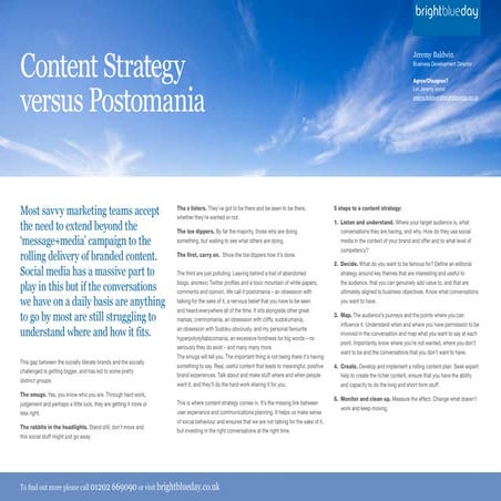 Content Strategy versus Postmania